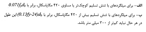 وصله‌ پوششى ميلگردهاى آجدار در فشار