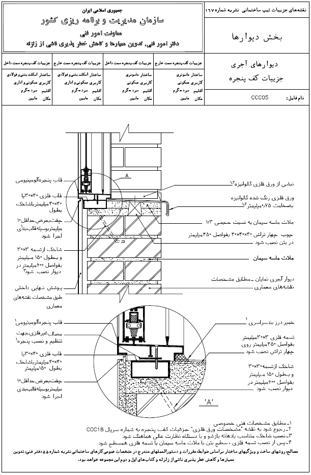 دیوارهای آجری دیتیل کف پنجره