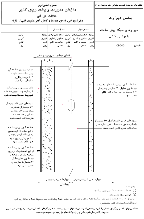 دیوارهای سبک پیش ساخته با پوشش کاشی