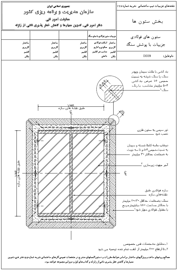 ستون فولادی با پوشش سنگ نشریه شماره 167