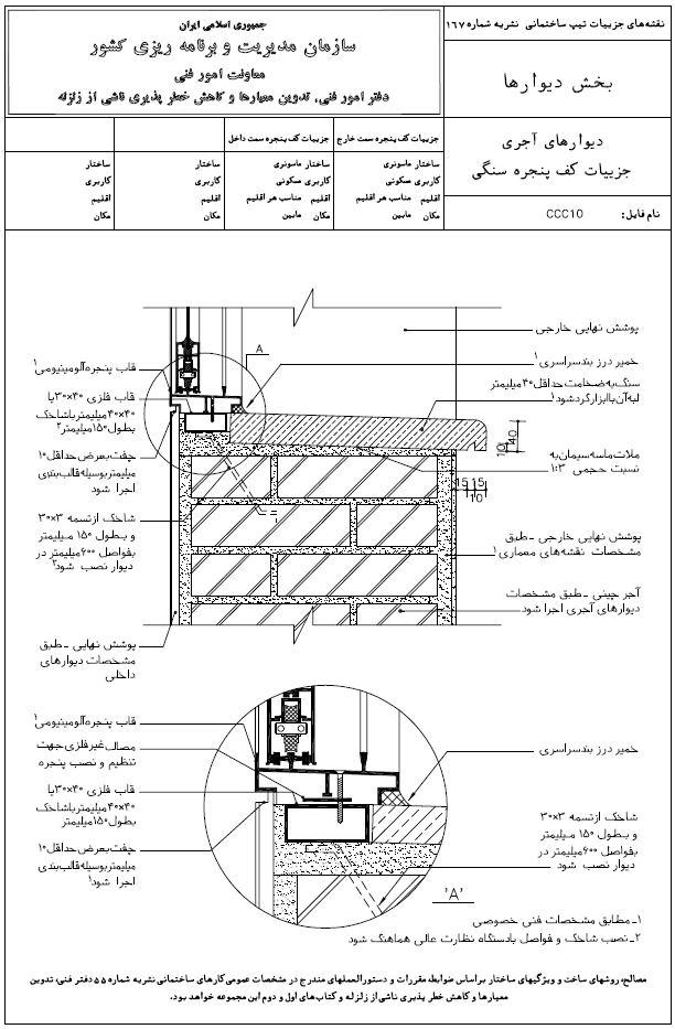 جزئیات کف پنجره