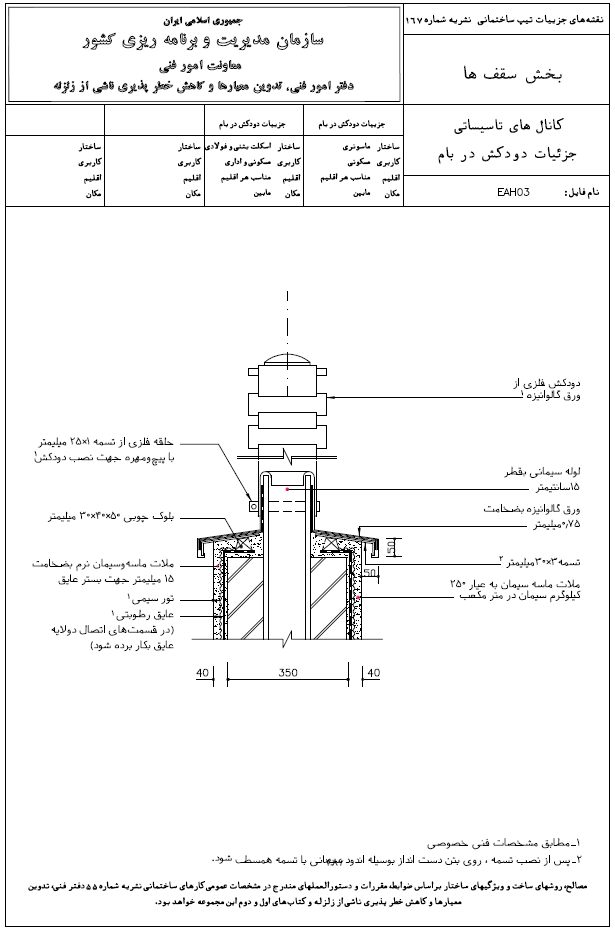 کانال های تاسیساتی جزئیات دودکش