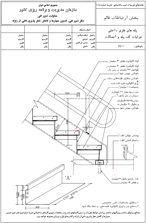 دیتیل کف پله و اتصالات