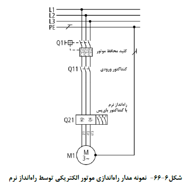 نمونه مدار راه اندازي موتور الکتریکی توسط راه انداز نرم